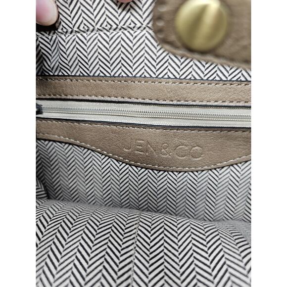 Jen & Co Brooks Backpack Gray Convertible Purse Bag Vegan Leather - Picture 7 of 10